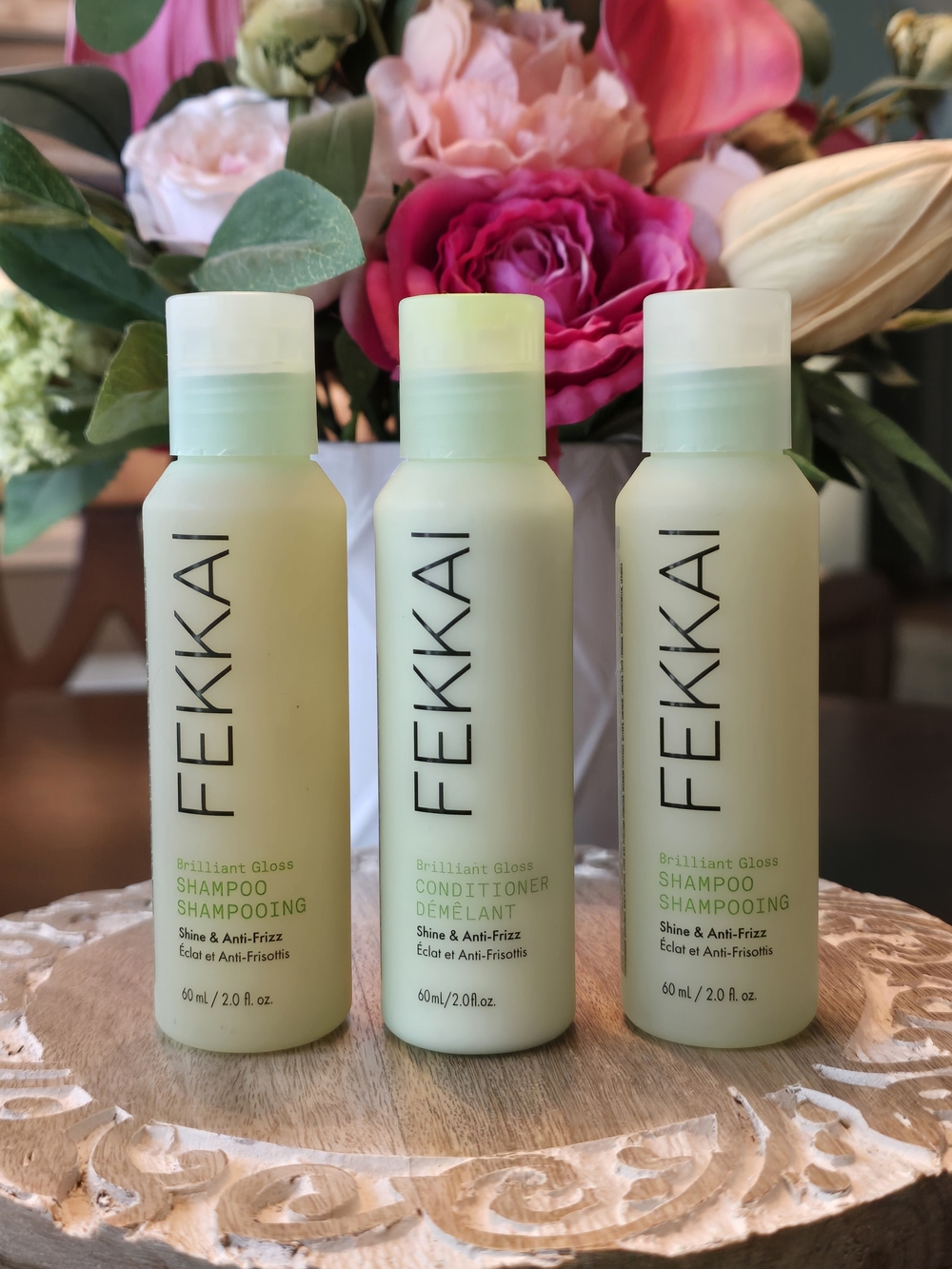 FEKKAI Brilliant Gloss 2 Shampoos & 1 Conditioner. Price Is For All 3 Bottles
